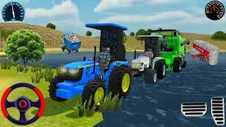 Harvester stuck in mud Tractor and jcb rescue the Harvester #harvestergames #jcbgamesimulator 