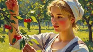 🌿&ldquo;From Morning Cherries to Evening Jam, a Quiet Village Story Painted in Light..🍒 #viralvideo #monet