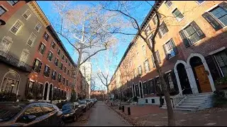 Visually Appealing ASMR Walking Video of Wealthy Rittenhouse Square Streets * Philadelphia