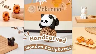 The Art of Wood | Discovering Mokuomo: Handcrafted Wooden Figures & Sculpture Unboxing ✨ Cute & Cozy