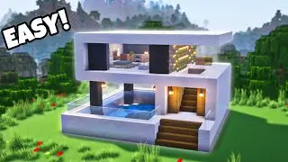 Minecraft: How to build an Easy Modern House with Pool