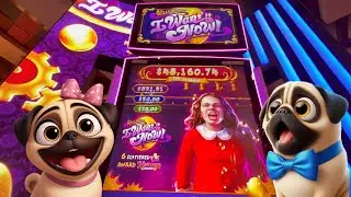 AMAZING - FULL SCREEN OF GOLDEN EGGS! Willy Wonka, I Want It Now Slot Machine | Gambling Pugs