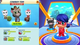 Talking Tom Gold Run Vs Talking Tom Hero Dash  Talking Cowboy Tom Vs Talking Ladybug Gameplay