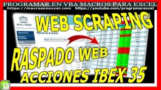586 ❤️ Como Hacer WEB SCRAPING 🔥 RASPADO WEB Obtener COTIZACIONES Acciones IBEX 35 con EXCEL VBA