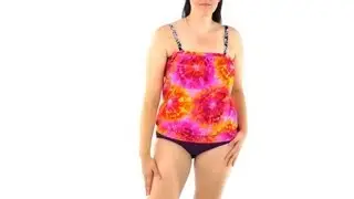 Ceeb Floral Tie Dye Blouson Tankini Set | SwimOutlet.com