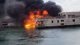 Boats Go Up in Flames