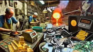 How 24K Pure Gold Is Extracted From Waste Mobile Phones | Factory Mass Production Process #video 