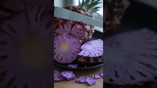 ASMR Purple Pineapple Cutting Oddly Satisfying Video