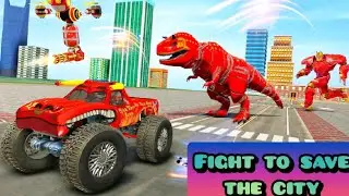 Dino Robot Car Game - Flying Robot Transforming Game - Save the city from aliens #16