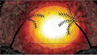 How to draw sun tree drawing in ms paint | microsoft paint | ms paint #mspaint Computer Art & Craft