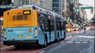 2019 New Flyer XE60 #4950 on the M14A Select Bus Service at 14th Street and 4th Avenue