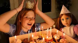 ADLEYS 11th BiRTHDAY!!  Present Hide n Seek, HUGE DOLL HOUSE, mini pets, Water Slides, bday cupcakes