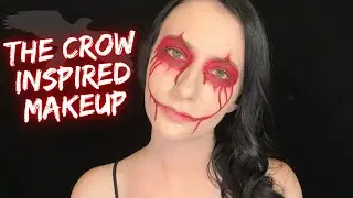 The Crow Eric Draven Inspired Crying Red Tears Face Paint Halloween Makeup Look Tutorial