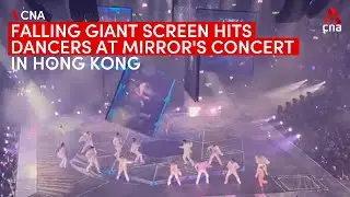 Falling giant screen hits dancers at Hong Kong boy band Mirror's concert