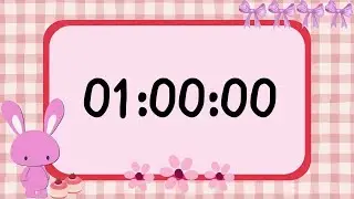 1 Hour 🎀 Cute Pink Bunny Study Timer | Cozy Aesthetic Focus & Pomodoro ⏰🐰