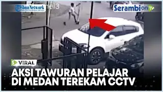 Detik detik Aksi Tawuran Pelajar di Medan Terekam CCTV