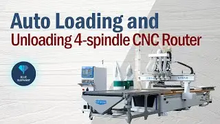 4 Processes Nesting CNC Router with 4 Spindles and Automatic Loading and Unloading for Cabinet