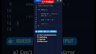 Interview basic Question on c++| Concatenation of Str & char 