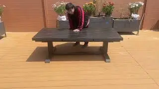 Outdoor garden aluminum extendable height adjusting stone table