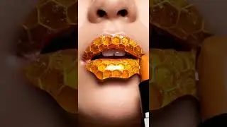 Honeycomb Lipstick Transformation 🍯 | AI ASMR Lip Art #ai #asmr #aiart #satisfying #beauty