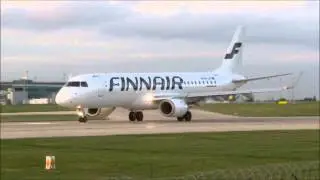 Finnair (Flybe Nordic) | Embraer 190 | Manchester Airport 23L Takeoff | HD