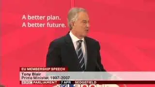 Tony Blair speech on EU Membership IN FULL, 7th April 2015