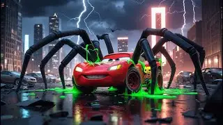 😱 OMG! Lightning McQueen Turns Into a Spider Monster| Epic Transformation Story #ai #animation #貓咪