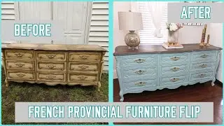 BEGINNER FRIENDLY! |  SIMPLE FURNITURE FLIP | FRENCH PROVINCIAL DRESSER MAKEOVER | TRASH TO TREASURE