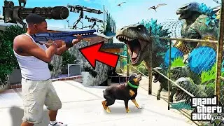 Franklin & Shinchan Chased by Hungry Green Dinosaurs in Los Santos! 🐯😱  GTA 5