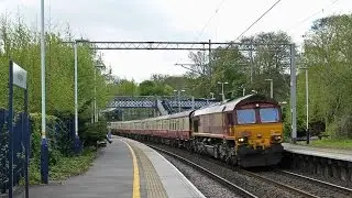DB 66150 & 66165 storming through Kidsgrove on the 'Buxton & Cheshire Explorer' 4/5/2015