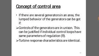 Concepts of control area in real power and frequency  control