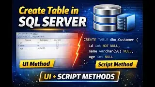 How to Create Table in SQL Server | UI & Script Method | Beginner to Advanced | Best SQL Training