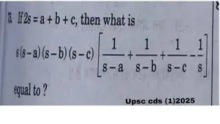 🔥UPSC CDS (1)2025 Algebra Question#upsc#cds#algebra