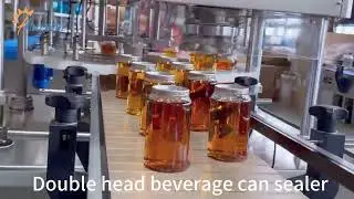 Double Head beverage can sealer Machine , Plastic Jar Sealing Machine , Easy Open Cap Seamer Machine