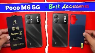 Poco M6 5G Tempered Glass and Clear Back Protector | Best Accessories for Poco M6 5G.