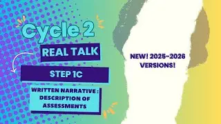 Cycle 2 Real Talk Series. (Step 1C:  : Written Narrative: Description of Assessments Template)