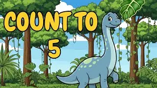Dinosaur Counting Song for Kids | Learn Numbers 1-5 (Low Stimulating)