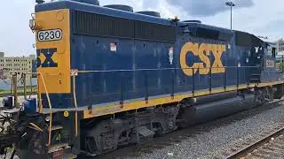 Train Watching - CSX GP40-2 Locomotives #6232, #6233, #6230 in Worcester, MA 07/24/2023