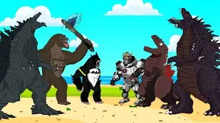 TEAM GODZILLA vs KONG: If Boundary Changes ? | Godzilla Cartoon Compilation