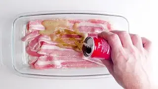 Despeje a Coca-Cola sobre o bacon. Isto vai ficar especialmente...