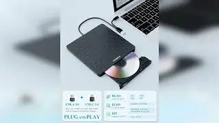 Review: External CD DVD Drive for Laptop, USB 3.0 Type-C Ultra Slim 13mm DVD Player Portable C...