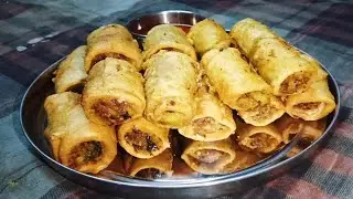 Aloo Matar Samosa Roll l क्रिस्पी आलू मटर समोसा रोल रेसिपी l Winter Special Snacks Recipe 