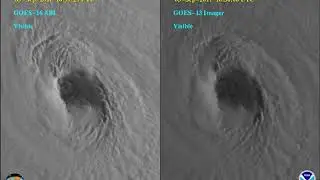 GOES-16 vs GOES-13 Imagery of Hurricane Irma