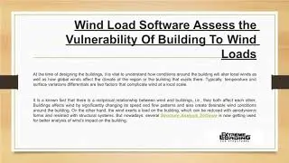 Wind Load Software Assess the Vulnerability Of Building To Wind Loads