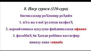 8. Наср сураси (110-сура) Қулай ёдлаш учун