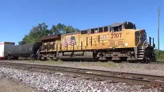 UP and CP trains at Fifth St  Clinton, IA September 23, 2021
