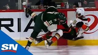 Ryan Getzlaf Drops The Gloves After Carson Soucy Absolutely Trucks Through Troy Terry
