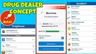 DRUG DEALER CONCEPT IN BITLIFE | own a traphouse | sell different products | Bitlife