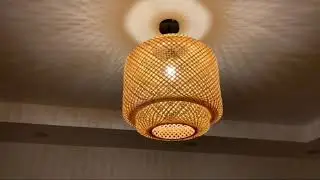 Woven Bamboo Lampshade, Bamboo Pendant Light For Kitchen, Living Room