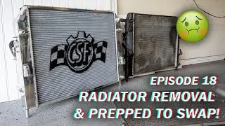 Radiator Removed and Prepping the CSF Radiator for Install - 2.5 Swap Episode 18